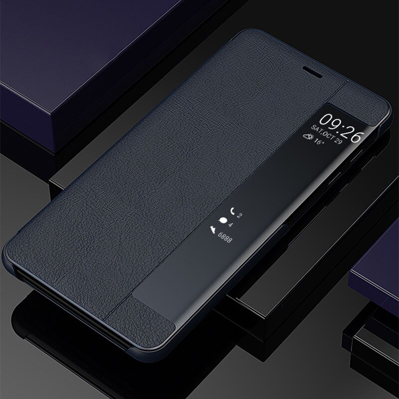 2020 del nuovo Sereno accorto Visualizza Specchio Finestra di Vibrazione di Caso per Samsung galassia Nota 8 9 3D Del Cuoio Del Basamento Della Copertura Posteriore Nota8 Nota9 Funda Capa: Samsung Note 9 / blu
