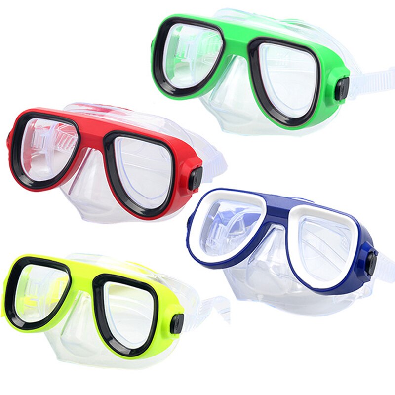 Kid Children Diving Snorkeling Mask Swimming Scuba Total Dry Snorkel and Mask Glass Lens PVC 4 Color Diving Glasses