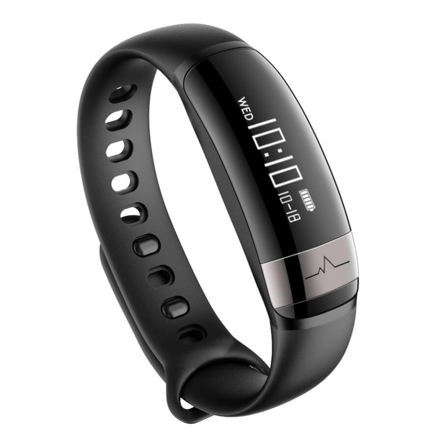 Bluetooth Smart Armband Hartslag activiteit fitness tracker Bloeddruk Sport Band Elektronische Polsband Voor Vrouwen Mannen: Black