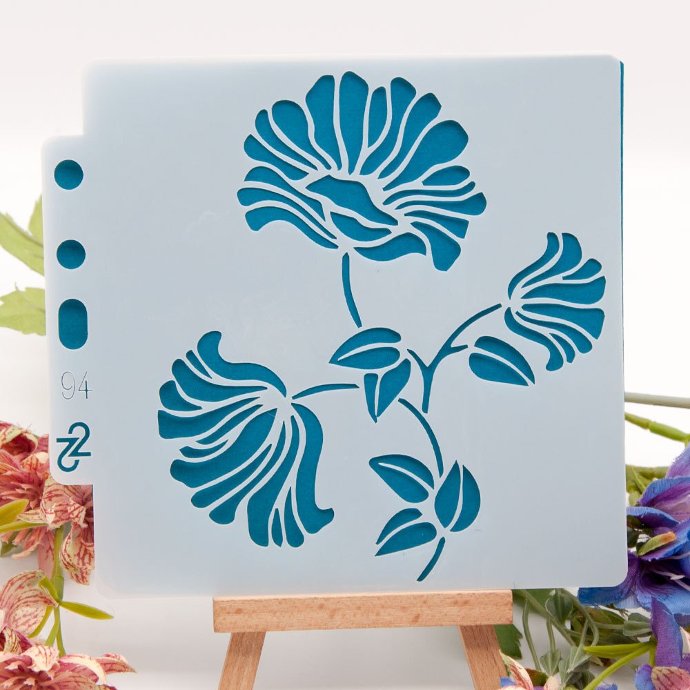 14.1cmx13cm Reusable Plastic Painting Templates Stencils Mold for Fabric, Scrapbook, Painting DIY Art Projects(Flower) S94