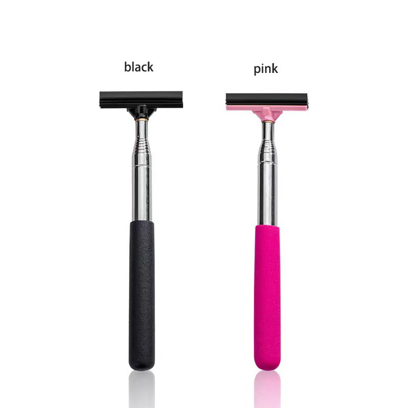 Car Rearview Mirror Wiper Telescopic Auto Mirror Squeegee Cleaner Retractable Rain Cleaning Tool Long Handle Glass Mist Cleaner