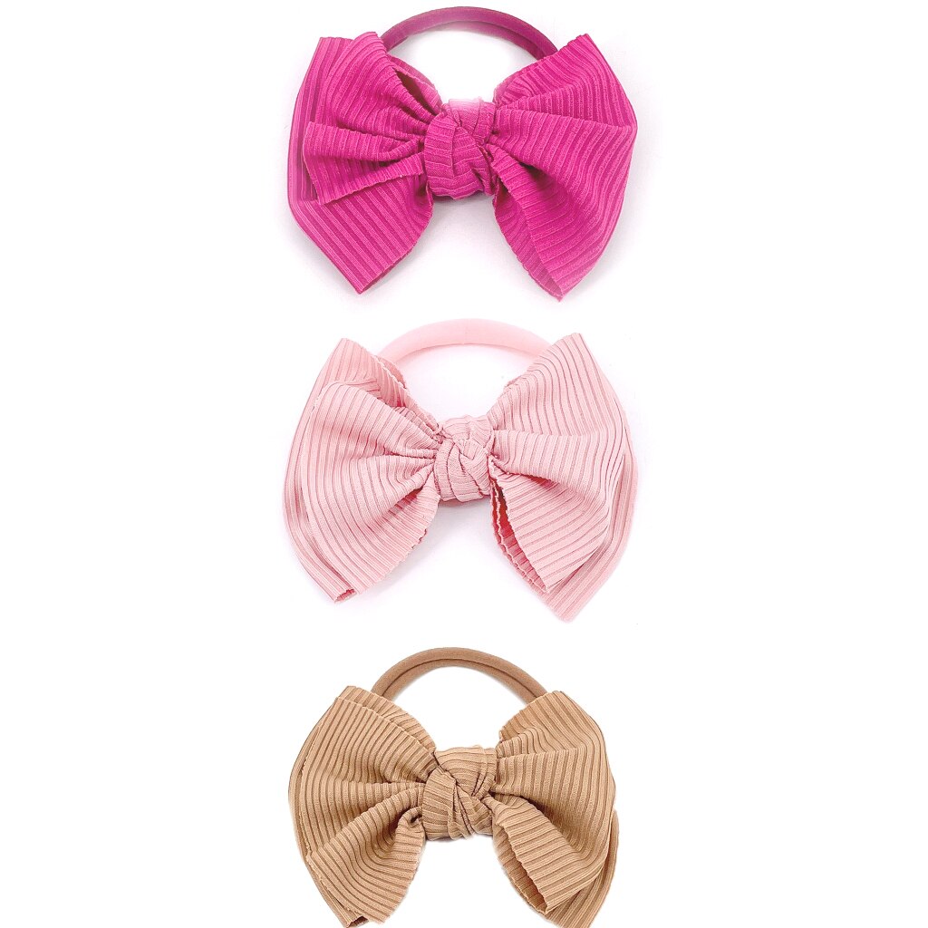 3 Stks/set Baby Haar Strikken Nylon Hoofdband Voor Meisjes Schattige Kinderen Zachte Elastische Nylon Haarband Kinderen Haar Accessoires Kids hoofddeksels: 2