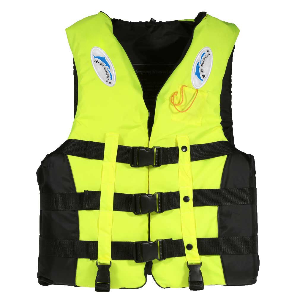 Adult Life Vest Jacket Polyester Swimming Boating Ski Surfing Survival Drifting Life Vest with Whistle Water Sports Man Jacket: Green / XL