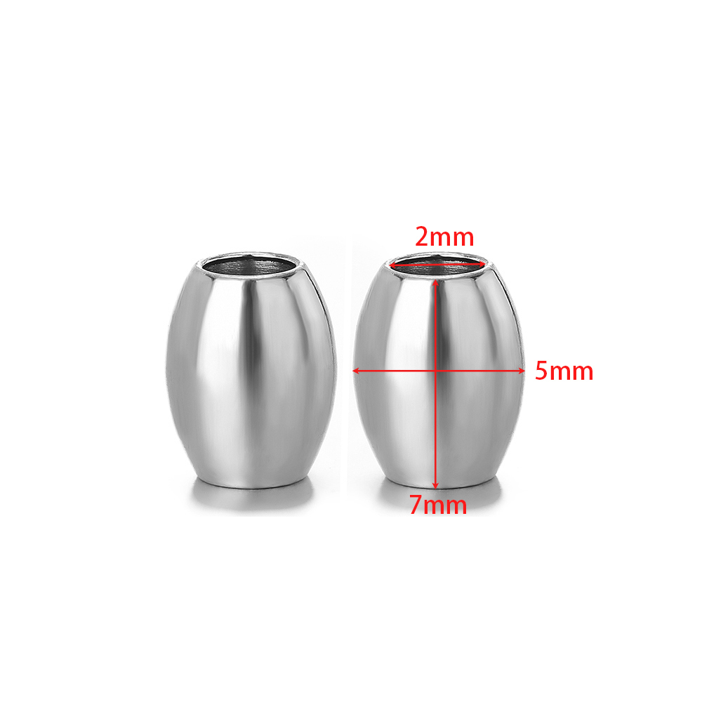 50 stuks 18k vergulde roestvrijstalen ovale cilinderkralen spacer losse kraal voor doe-het-zelf armbanden ketting sieraden maken bevindingen: Roze