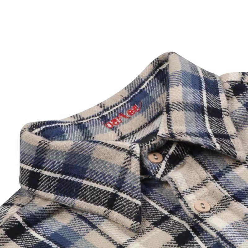 Oversized Plaid VUJADE kenijima Shirts Men Women 1:1 Destroy Plaid Shirt Flannel VUJADE Pocket Blouse