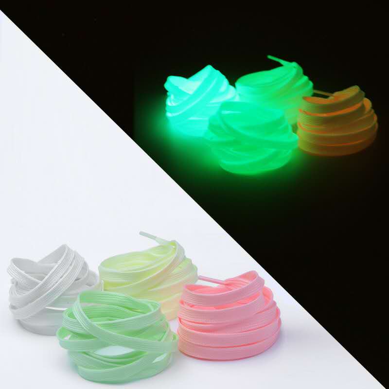 1 Paar Lichtgevende Schoenveters 120Cm Platte Sneakers Canvas Veters Glow In De Donkere Nacht Kleur Fluorescerende Schoenveter