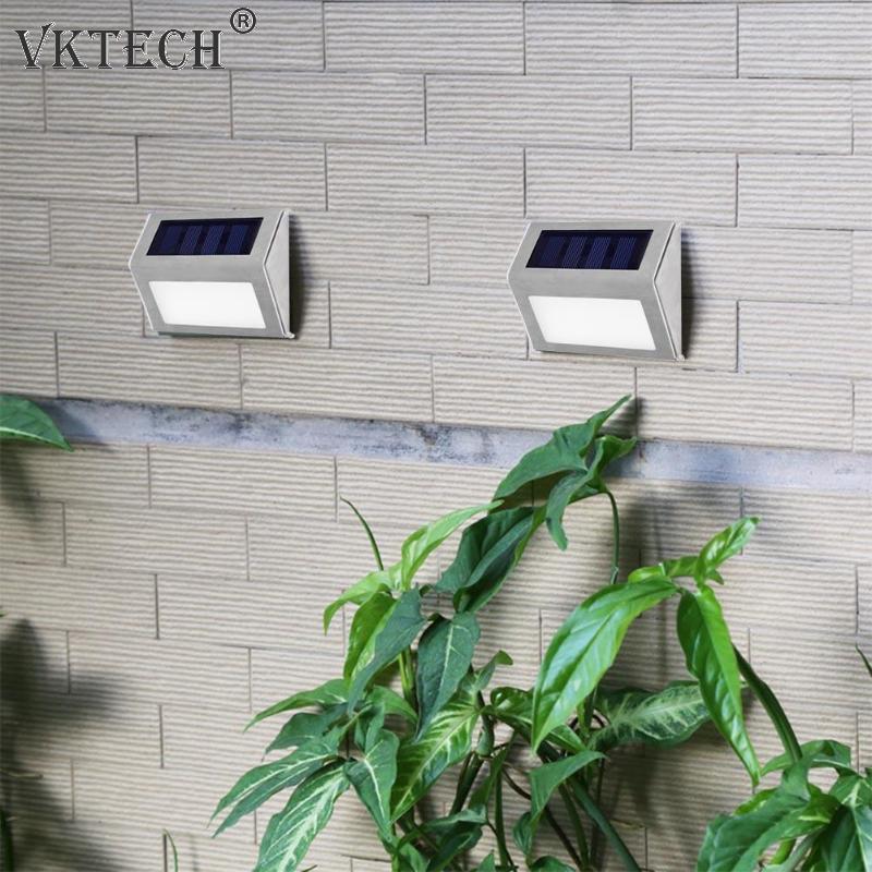 Rustfrit stål 3 led solar trappelys udendørs havegang gadelampe væglampe led solar lys udendørs belysning 1/2/3/4 stk.