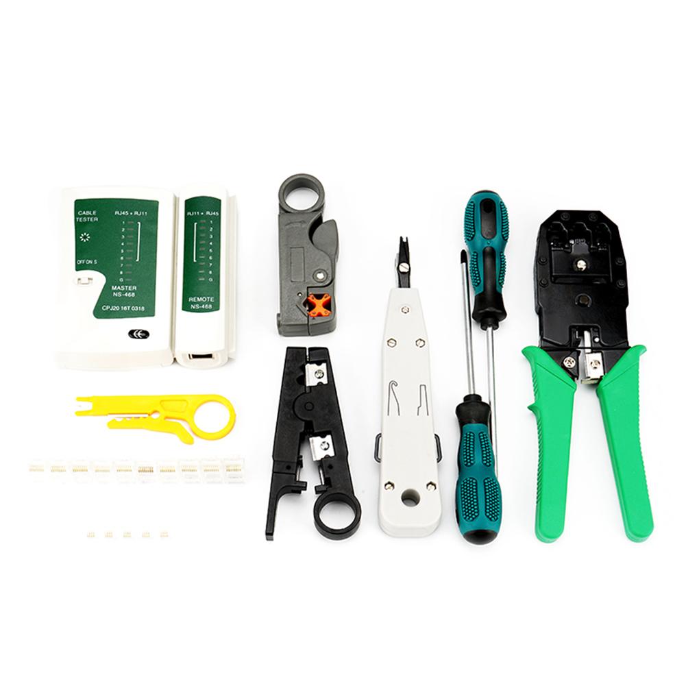 UTP/STP Network Cable LAN Tester Tool Screwdriver Wire Stripper RJ45 Connector Computer Network Crimping Pliers Tool Kit Set