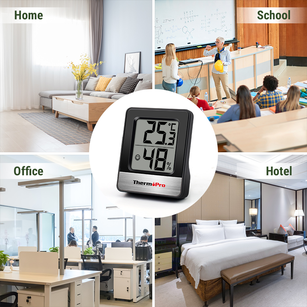 ThermoPro TP49 Digital Thermometer Hygrometer Indoor Weather Station For Home Mini Room Thermometer Temperature Humidity Monitor