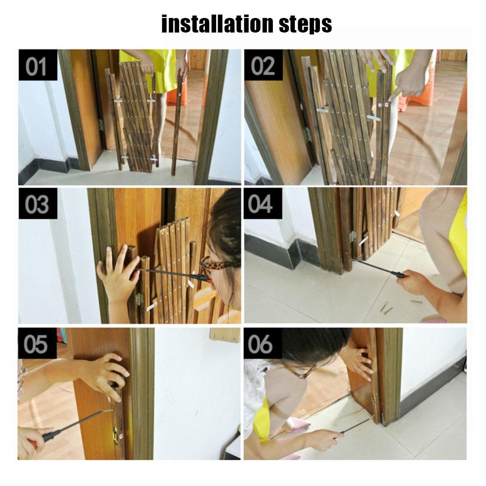 Carbonized Pet Gate Dog fence Retractable Fence Dog Sliding Door Children's Playpen