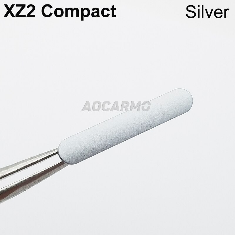 Aocarmo Micro SD SIM Karten-behälter Slot Mit Staub Stecker Abdeckung Ersatz Für Sony Xperia XZ2 Kompakte H8324 XZ2c XZ2mini 5 zoll: Plug - Silver