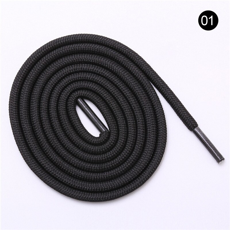 80/100/120CM 1 Pair Unisex Casual Shoelace Round Cord Dress Shoe Laces Colourful Cute Pink Color Elastic Shoelaces: Black / 100cm