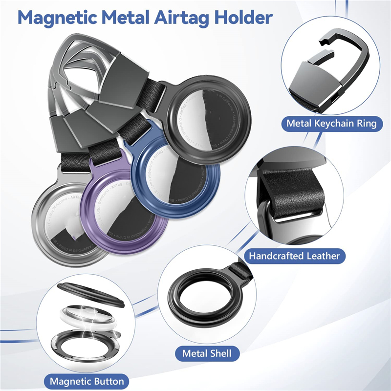 Metal Magnetic Adsorption Case for Apple Airtag Protective Cover Tracker Accessories Anti-scratch Sleeve Keychain For Air tags