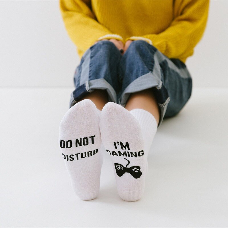 Ne pas déranger je suis GAMING hommes chaussettes lettre noir unisexe équipage homme chaussette décontracté coton Sox adulte automne hiver classique Skarpetki