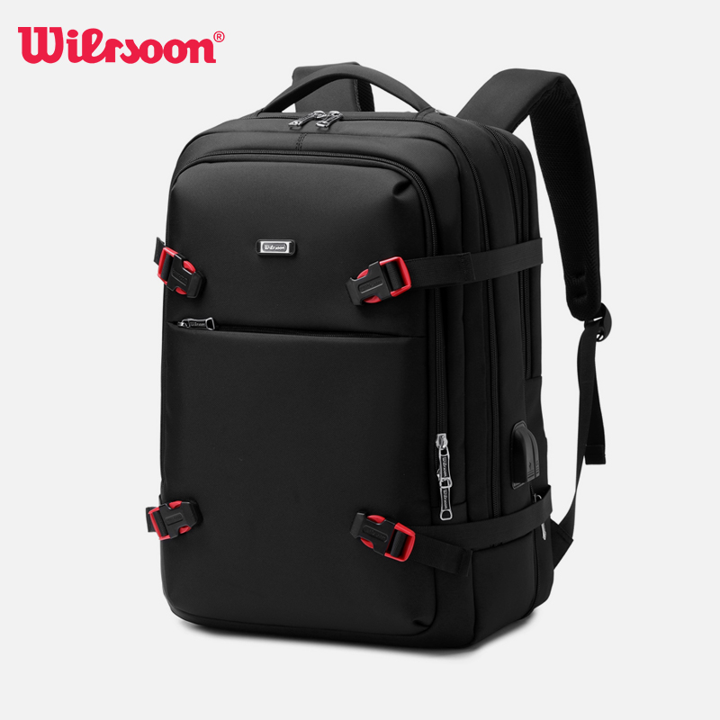 Wiersoon Large Capacity Men Backpacks 15.6 Inch Laptop Backpack USB Charging Headphone Bags Business Travel Backpack