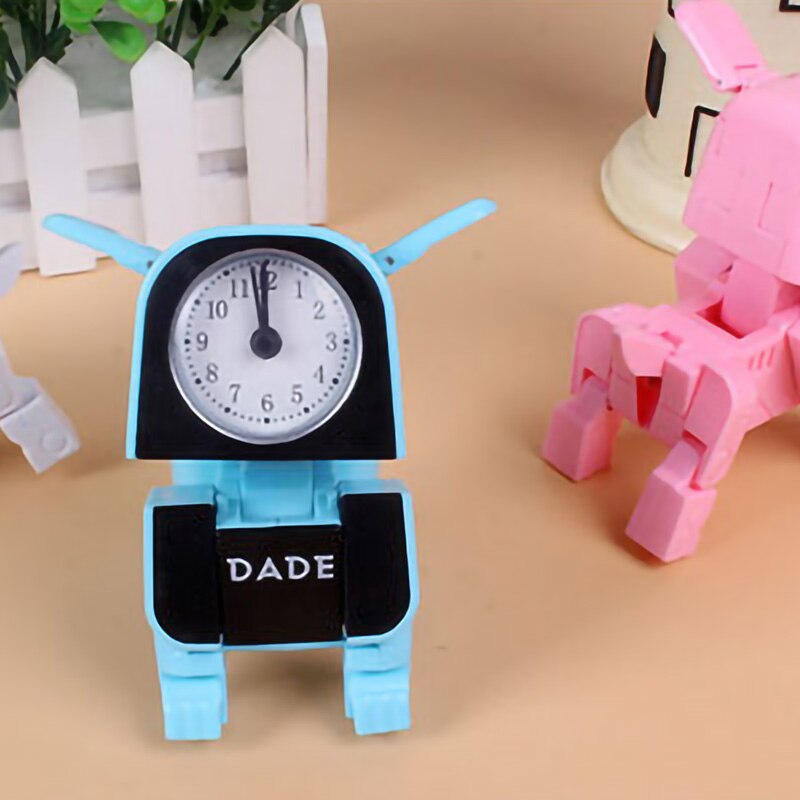 Ragazzo Bambini di Allarme Orologio Del Fumetto canna robot Orologio Da Tavolo Giocattolo telecamera Da Letto Sveglia Orologio desktop di Viaggio fa Orologi