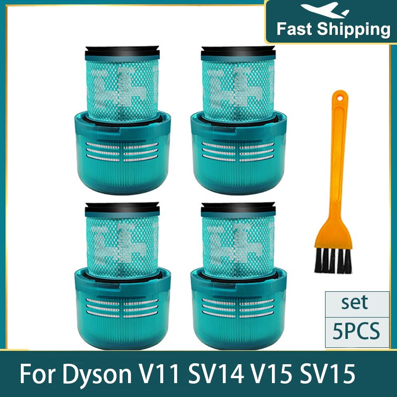 Dyson V11 SV14 V15 SV15 Onderdelen 970013-02 Hepa Filter Vervanging Cycloon Absolute Dier Snoerloze Stofzuiger Accessoires: 4Pcs Green