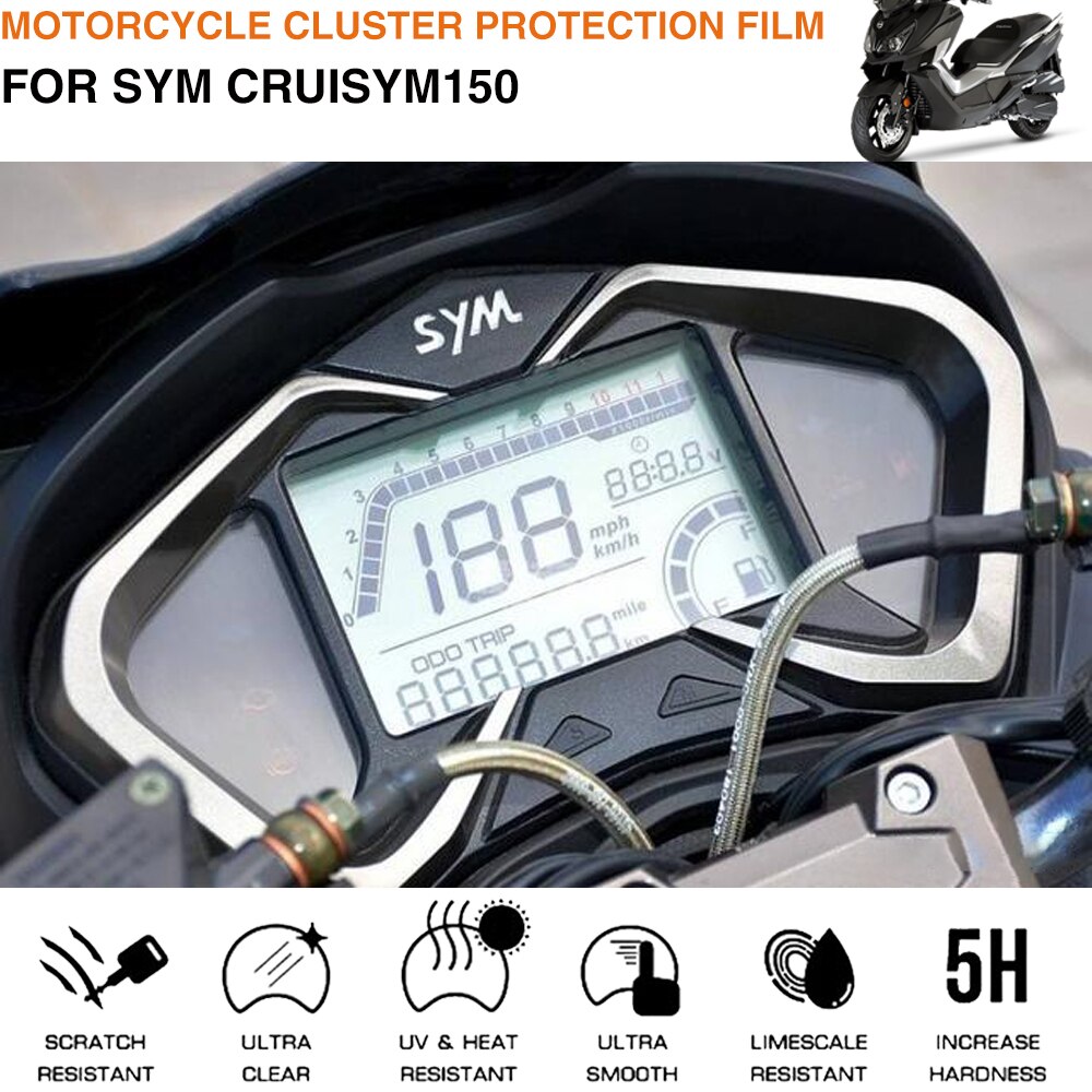 Cruscotto grappolo Pellicola Proteggi Schermo per SYM CRUISYM150 CRUISYM 150