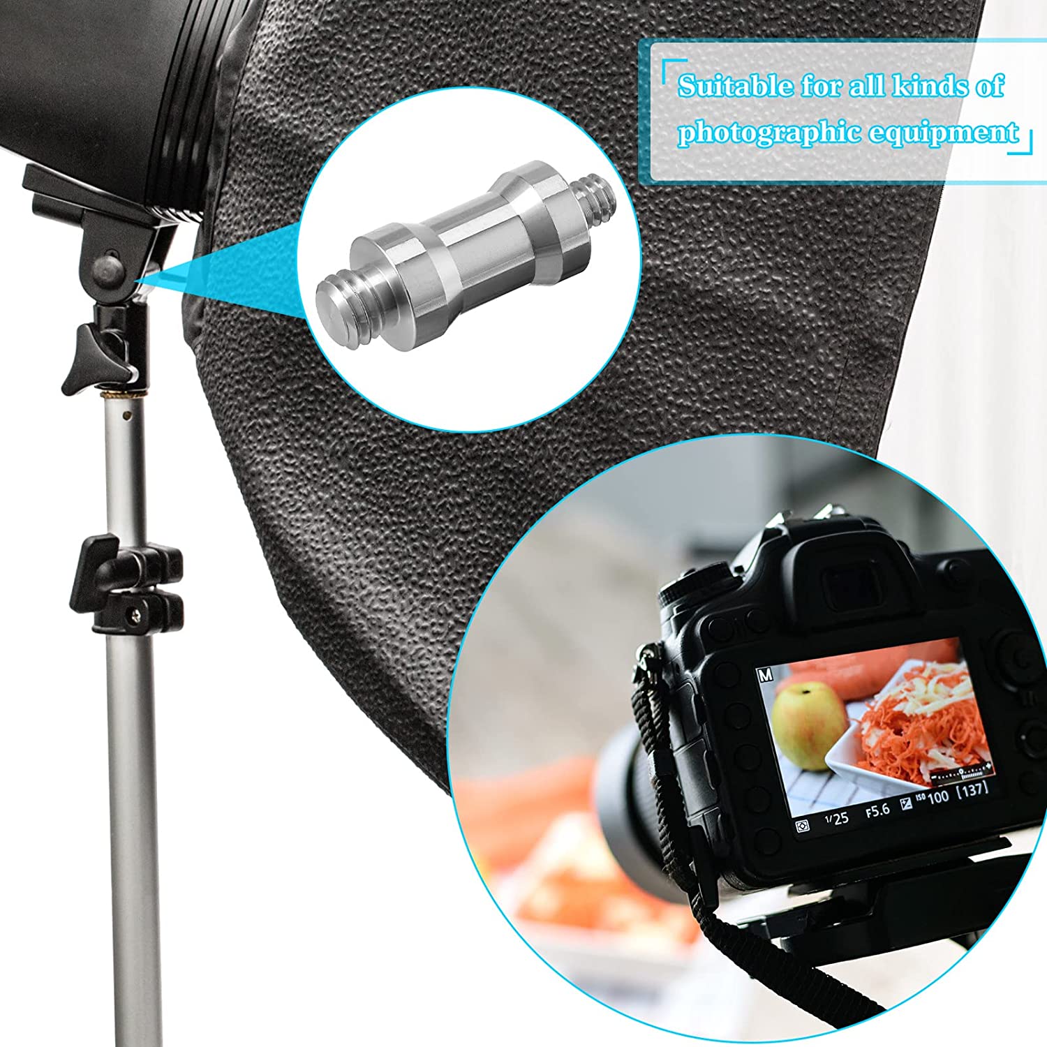 10 Stck 1/4 zu 3/8 Zoll Konverter Gewinde Schrauben Kamera Gewinde Schraube Stativ und Kamera Adapter einstellen für Stativ, einbeinstativ, Digitale