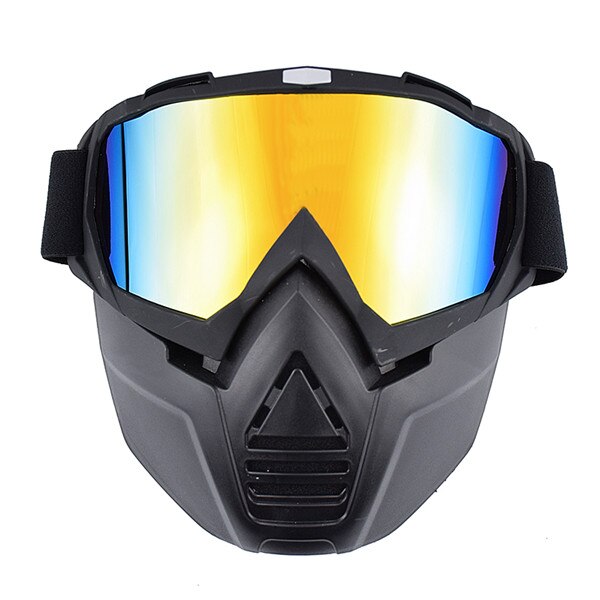 VEMAR Goggles Motorcycle Protective Gears Flexible Cross Helmet Face Mask Motocross Goggles Dirt Bike UTV Eyewear Gear Glasses: Gold Lens
