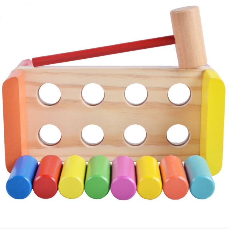 1 Beat Toy Educational Cartoon colorato carino martello di legno Beat Toy Intelligence Toy per neonati neonati bambini bambini