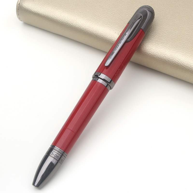 Classique Signature Ferr-ari Gray/Silver Clip Red Piston Rollerball Ballpoint Ink Fountain Pen Office Writing for