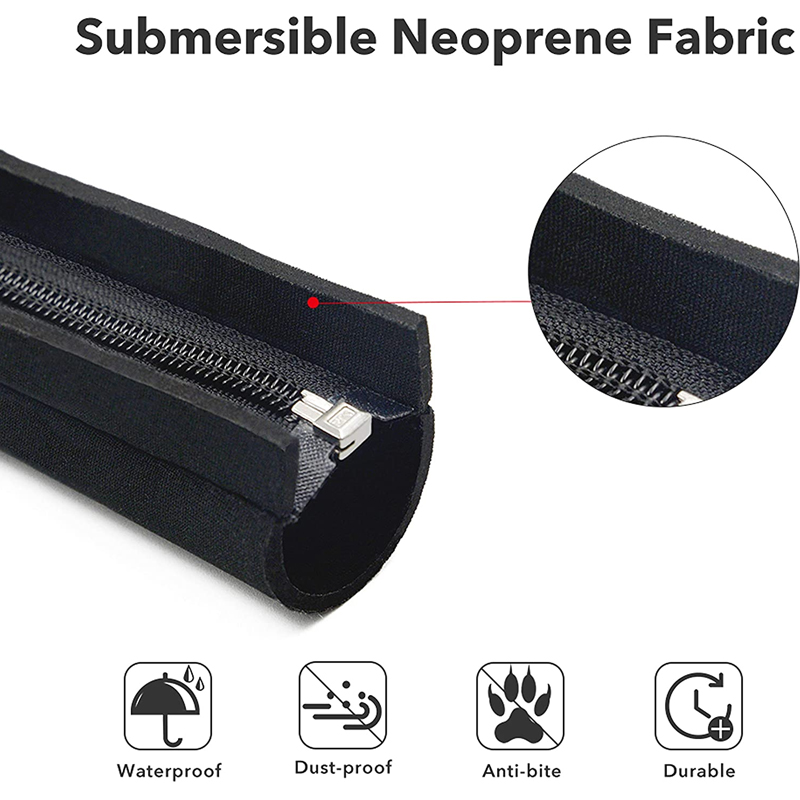 Cable Management Sleeves with zippers Adjustable Cable Tidy Sleeves Wire Protector for TV/ Computer/Home/Office - 50cm- 1~4 pack