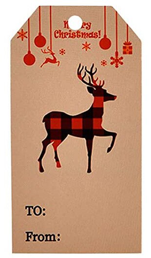 100pz etichette di buon natale carta di carta kraft etichetta regalo etichetta fai da te cartellini decorazioni regalo carta regalo bomboniere forniture: Luce Verde
