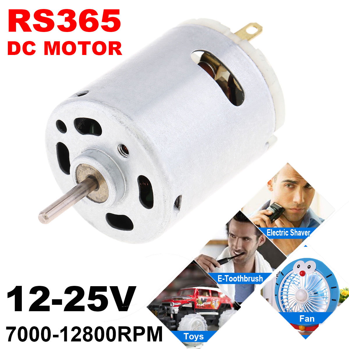 RS365 DC Motor 3V 6V 12V R140 R260 RS365 385 High Speed Kohlebürste Elektromotor für Haartrockner DIY Spielzeug Fan Mini Micro Motor