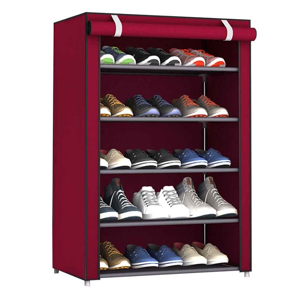 Multi-Schicht Vlies Stoff Schuh Regal Schuh Schrank Kreative Haushalt Pantoffel Raum Sparen Praktische Heimat Organisation: sechs Schichten rot