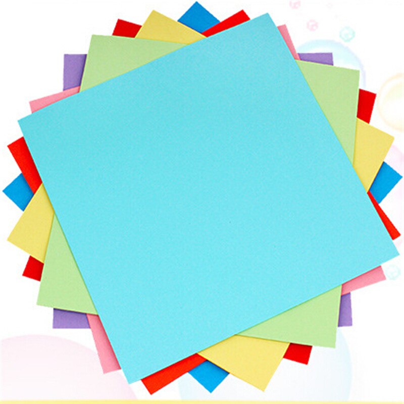 100 stk 10 x 10cm blandet farve firkantet dobbeltsidet farvet håndværkspapir diy kid folde håndlavet papir festdekorationer