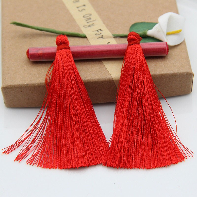FISHWAVES 10 unids/lote 65mm borlas de flecos DIY pendientes accesorios borlas de seda para adornos joyería hallazgos borlas: Color 11 as photo