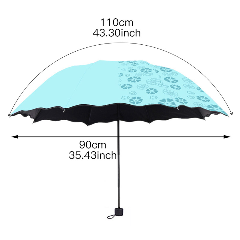 Zwarte Coating Drie Fold Paraplu Voor Cartoon Opvouwbare Zonbescherming Anti-Uv Ondoorzichtige Non Automatische Zonnescherm Kleine Unbrellas