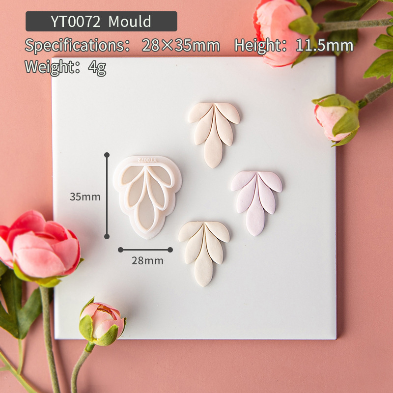 Cortador de arcilla polimérica Vintage, cortadores de arcilla de flores en relieve bohemio de loto para broches, joyería, pendientes, herramientas de fabricación DIY: Moteado
