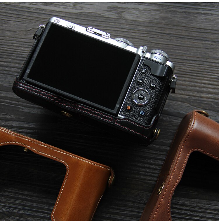 Olympus E-P7 Case Pu Lederen Camera Case Half Body Cover Base Luxe Camera Case Voor Olympus EP7 E-P7