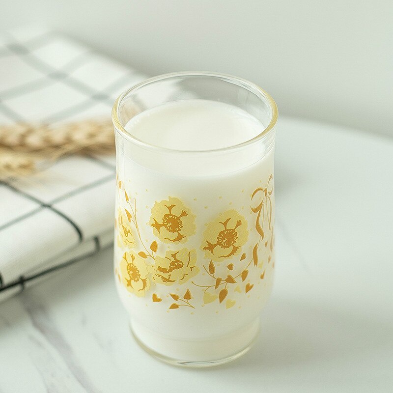 230ml japansk og koreansk glas klokkeblomst blomst gul blomsterkop varmebestandig mælkekop kaffekop juice kop fortykket kop