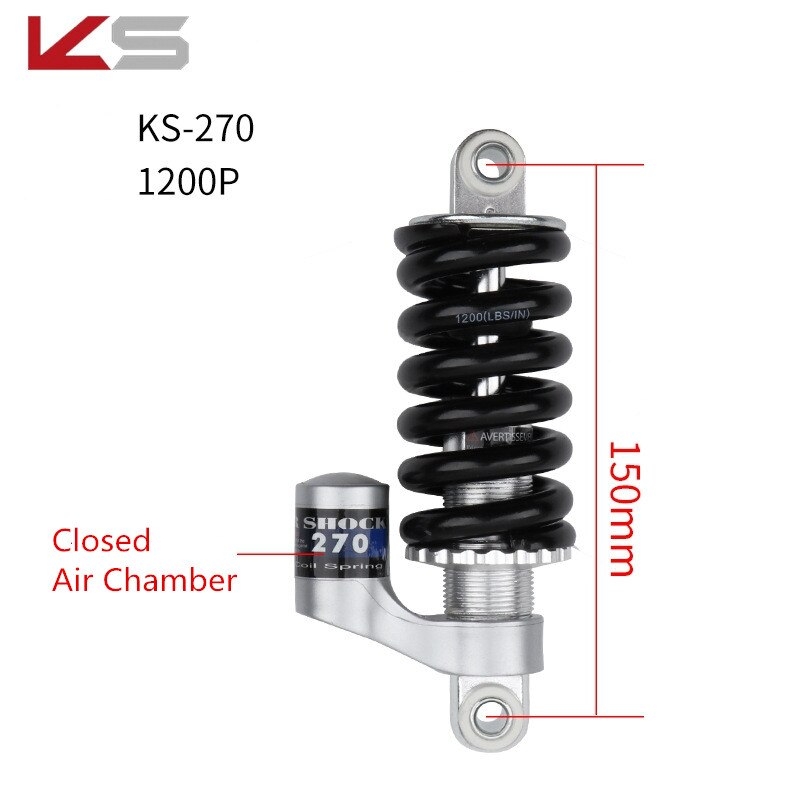 KS High-Pound Spring Damper Mountain Bike Rear Shocks 1200/1500/3000P Folding Bicycle Electric Scooter Shock Absorber