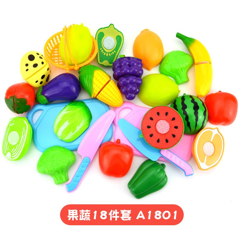 23Pcs/Set Children Play House Toy Cutting Fruit Vegetable Food Pretend Play House Toys for Children Kids Educational Toys: 18Pcs vegetables