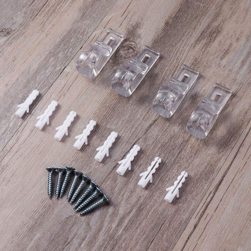 8Pcs Curtain Clear P Clips Hook,Roller Blind Clips Child Safety Chain Cord P Clip Hooks for Vertical Roman Roller Blinds
