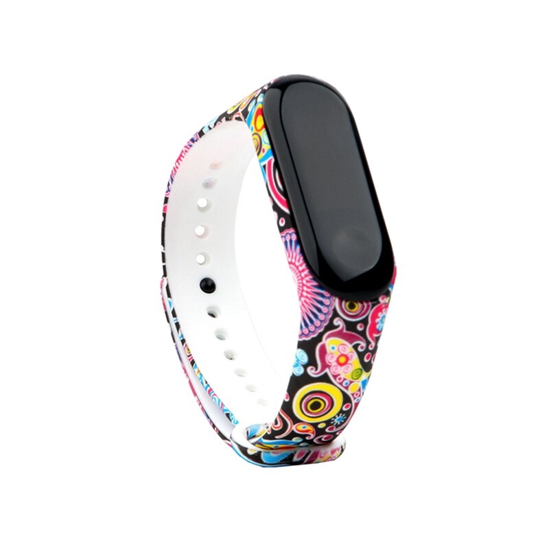For Xiaomi Mi Band 4 strap camouflage silicone wrist strap replacement Strap for xiaomi mi band 3/4 smart bracelet printing band: Peacock screen
