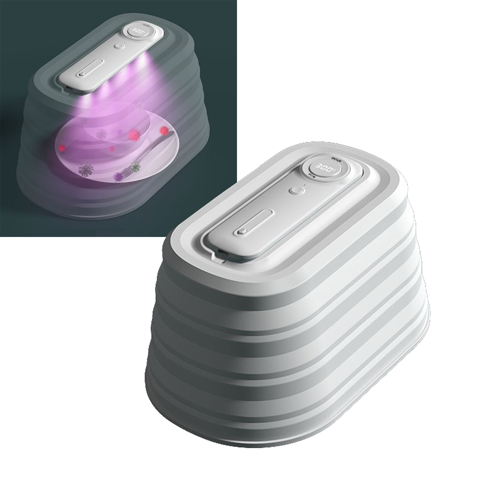 UV Sanitizer Lights Lamp Cleaning Household Bacteria UVC Disinfection Lamp: Dual Use 16x14x2.5cm