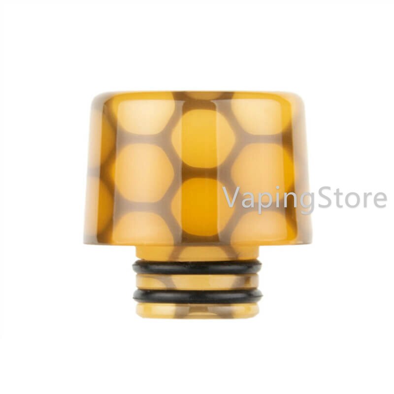 Wide Bore Recurve/V Shape Luminous Cobra Resin Epoxy 510 Drip Tip for Uwell Crown 5 V Sub Ohm Tank/Innokin AJAX/OFRF Gear RTA: V Shape Yellow