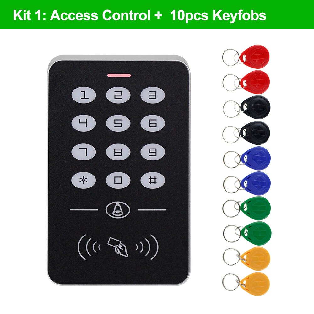 OBO Door Access Control System RFID Keypad EM Card Reader + Power Supply + Electronic Magnetic Lock Bolt Strike Locks for Home: RFID Keypad with Key