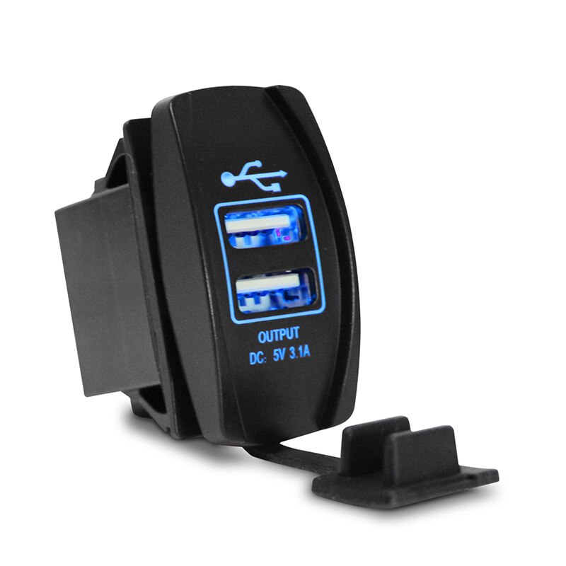 3.1A 12-24V Led Universele Autolader Waterdichte Dual Usb-poort Charger Socket Outlet Voor Motorfiets Auto accessoires Camping: 03