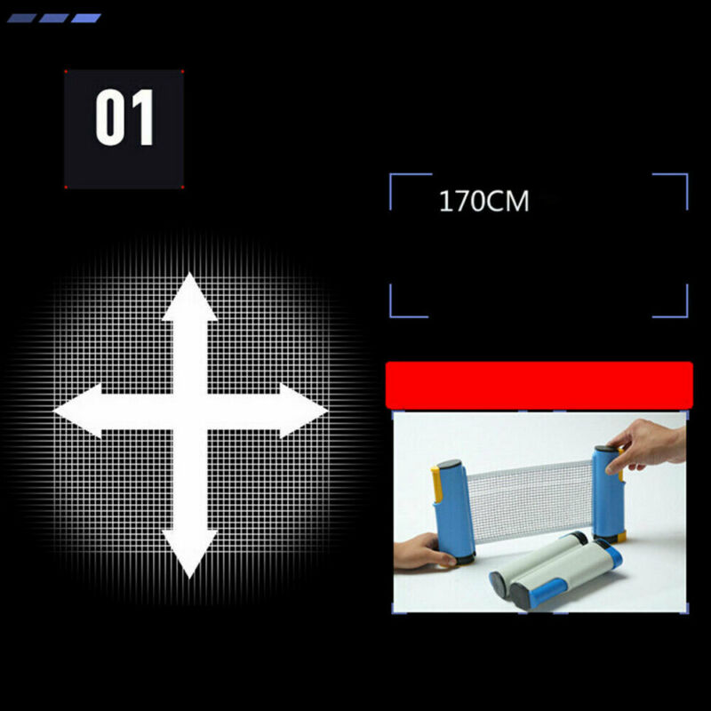 Table Tennis Net Portable Retractable Ping Pong Post Net Rack For Any Table 1 set of table tennis rackets ping pong