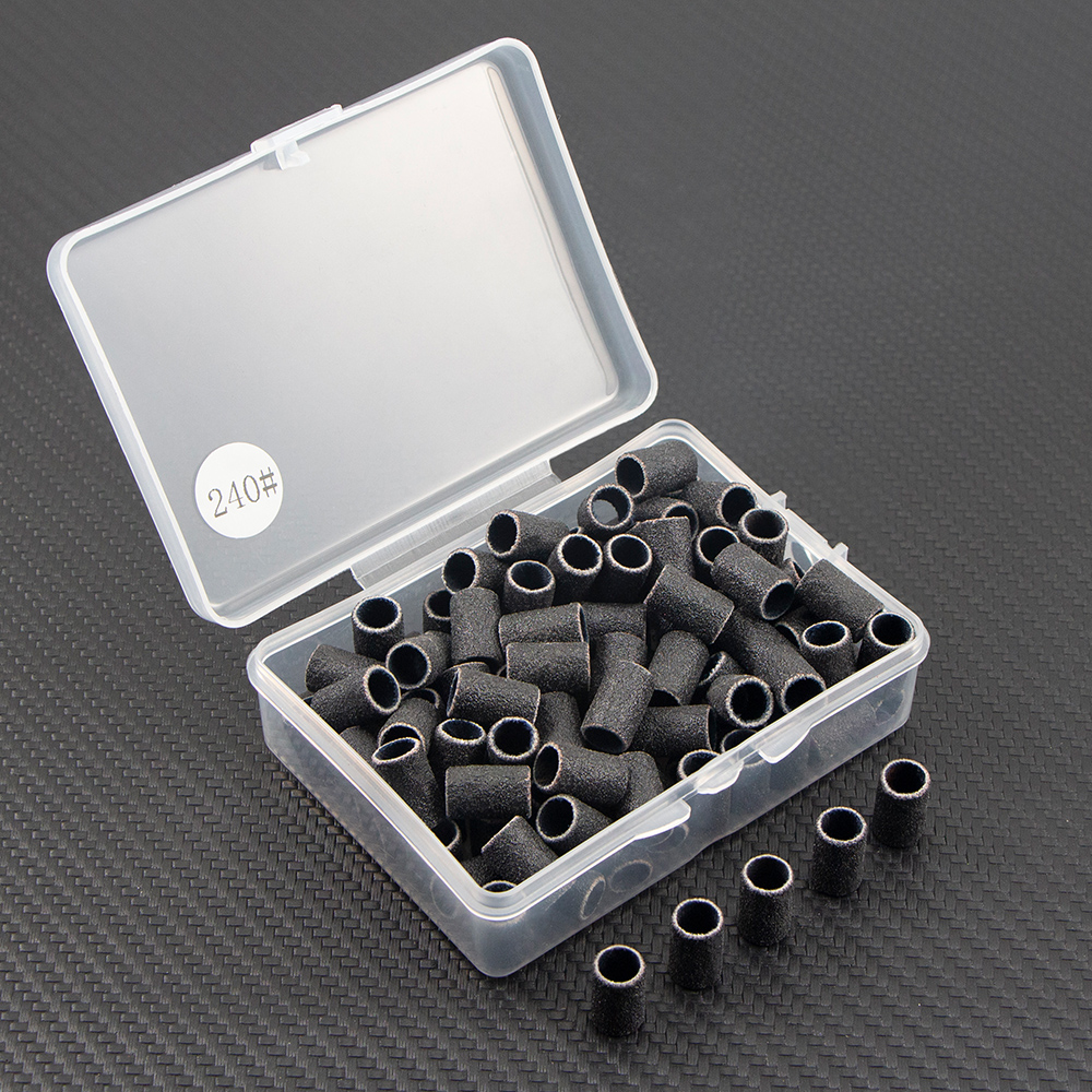 100 Uds. Brocas para uñas, bandas de lijado para máquina eléctrica, lima, amoladora, lijadora, juego de bandas para uñas acrílicas, herramientas de eliminación de Gel