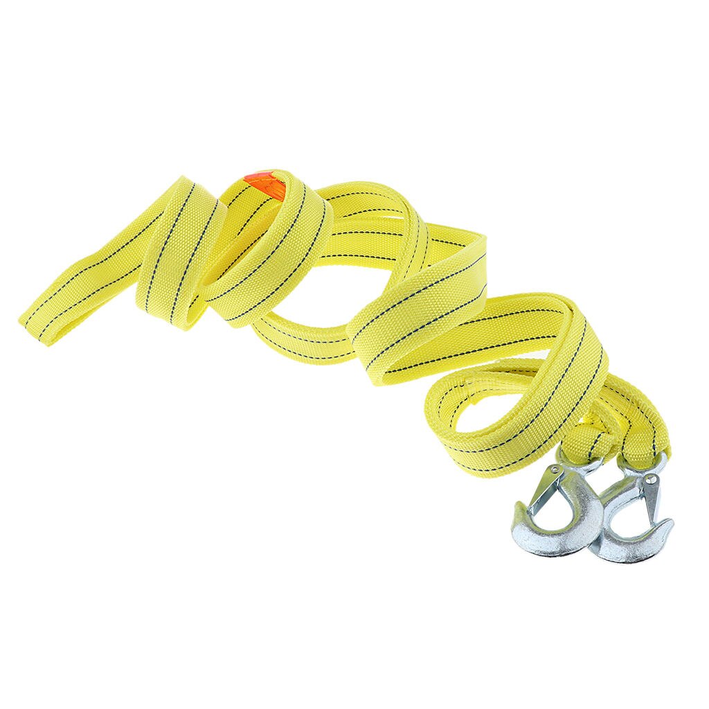 Super Strong 16 ft Emergency Poly Braid Tow Rope w/ Hooks ATV Car