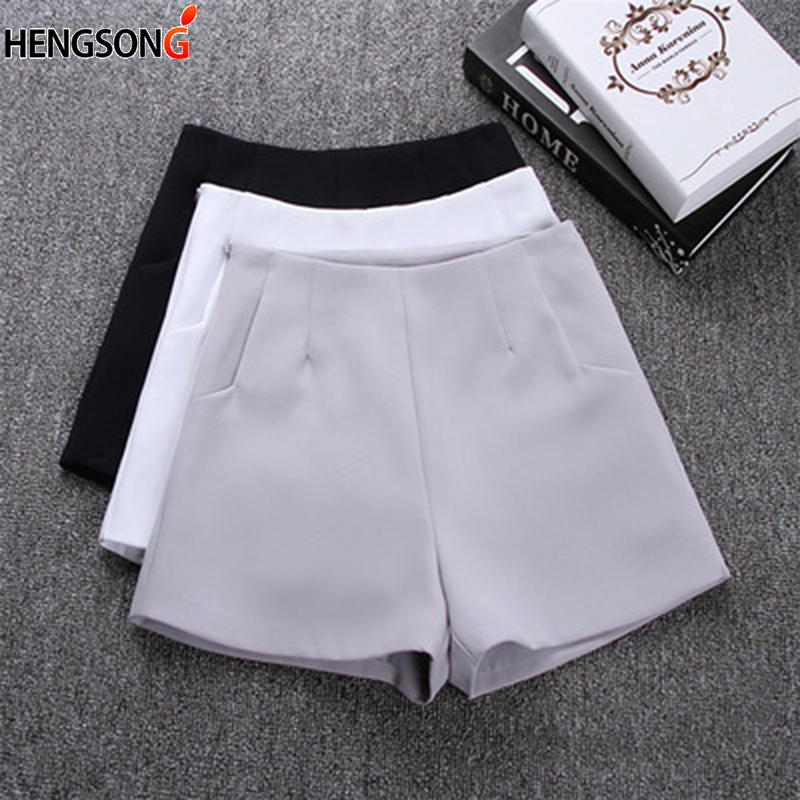 Summer Sportswear Women Sports Shorts Female Tennis Shorts Pockets Zipper Solid High Waist Sporting Shorts