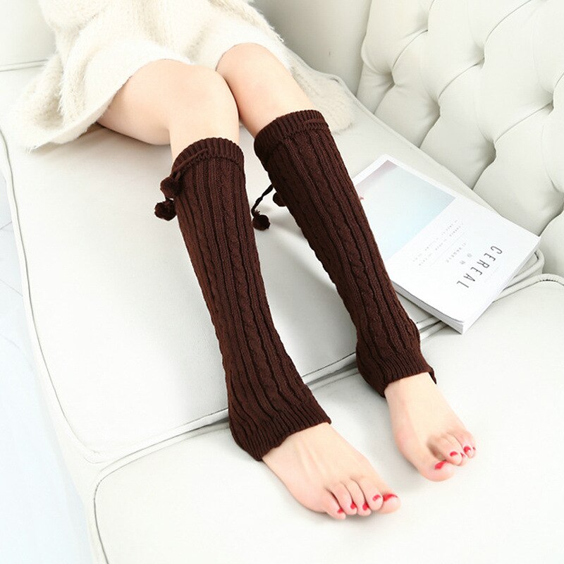 Décontracté femmes jambière femme jambière couleur unie tricoté bas jambe garde pour dames