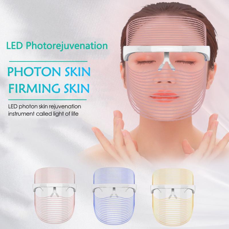 Tragbare 3 Farbe LED Licht Verjüngung Gerät Led Maske Schönheit Gerät Schönheit Instrument Spektrum Maske Heimgebrauch Schönheit Geräte